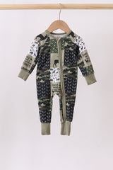 Camo Deer Bamboo Zip Romper