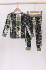 Camo Deer Bamboo Zip Pants Set
