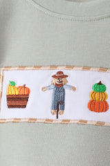 Green Scarecrow Embroidery Pants Set