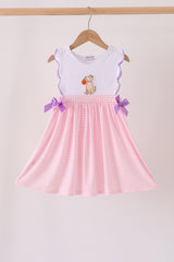 Pink Puppy Pumpkin Applique Dress