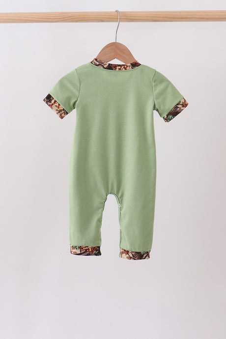 Green Hunting Print Romper