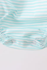 Blue Tool Smocked Stripe Bubble