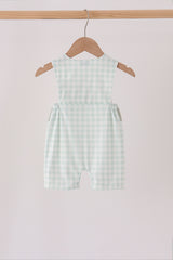 Sage pumpkin embroidery gingham jon jon