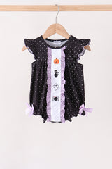 Black ghost spider embroidery ruffle bubble