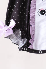 Black ghost spider embroidery ruffle bubble
