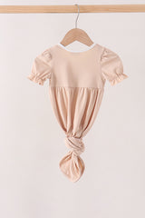 Khaki Pumpkin Embroidery Gown