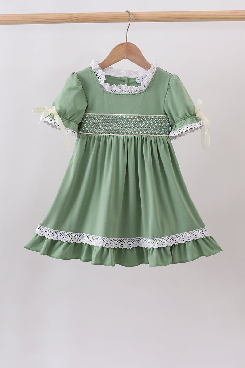 Sage collar smocked lace dress – Honeydew USA