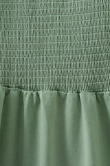 Sage smocked mom dress