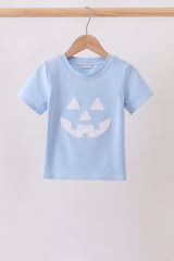 Blue Jack-O-Lantern  Applique Top