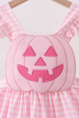 Pink Jack-O-Lantern  Applique Ruffle Dress