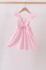 Pink Jack-O-Lantern  Applique Ruffle Dress