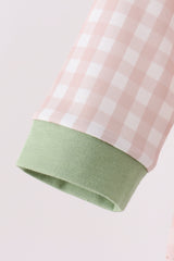 Khaki Puppy Fishing Gingham Romper