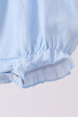 Blue Floral Smocked Lace Bubble