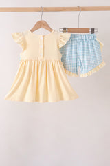 Hallo Fall Y'ALL Pumpkin Ruffle Shorts Set