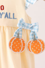 Hallo Fall Y'ALL Pumpkin Ruffle Bubble