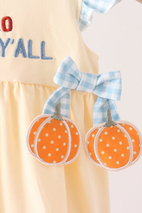 Hallo Fall Y'ALL Pumpkin Ruffle Bubble