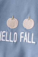 Blue Hallo Fall Y'ALL Pumpkin Shorts Set