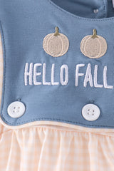 Blue Hallo Fall Y'ALL Pumpkin Bubble