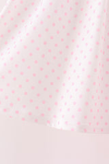 Pink bow pearl ruffle pants set