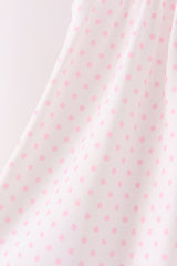 Pink bow pearl ruffle pants set