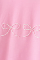 Pink bow pearl mom&me sweatshirt