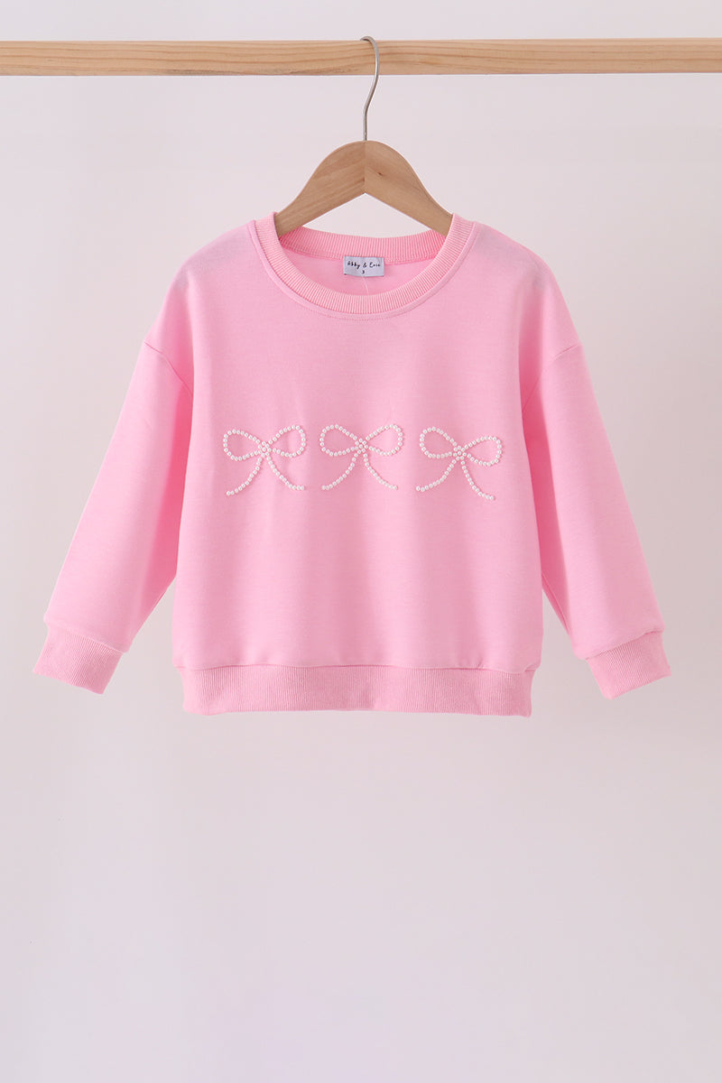 Pink bow pearl mom&me sweatshirt