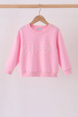 Pink bow pearl mom&me sweatshirt
