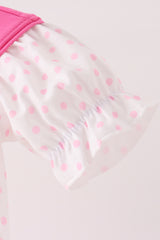 Pink bow pearl romper
