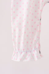 Pink bow pearl romper