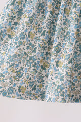 Sage Floral Smocked Ruffle Bloomer Set