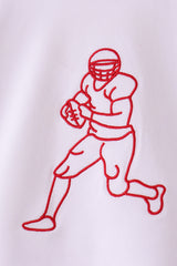 Red Football Embroidery Pants Set