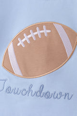 Blue Football Applique Shorts Set
