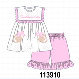 Pink Football Applique Ruffle Shorts Set