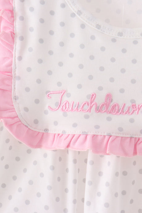 Pink Football Applique Ruffle Shorts Set