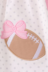 Pink Football Applique Ruffle Shorts Set