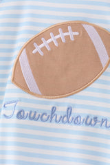 Blue Football Applique Bubble