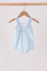 Blue Football Applique Bubble