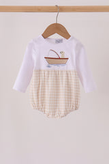 Khaki Puppy Fishing Embroidery Bubble