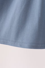 Blue turkey pumpkin embroidery dress