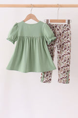 Camo Pumpkin Applique Ruffle Pants Set