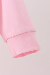 Pink football bow sequin bubble