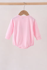 Pink football bow sequin bubble