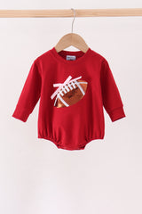 Maroon football bow sequin bubble