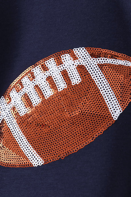 Navy football sequin bubble