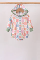 Pastel Daisy Checkerboard Hoodie Bubble