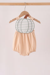 Khaki pumpkin applique bubble