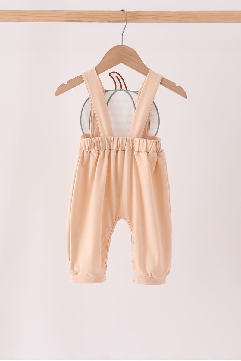Khaki pumpkin applique romper