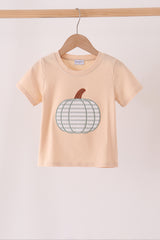 Khaki pumpkin applique top
