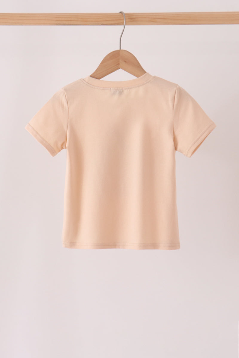 Khaki pumpkin applique top