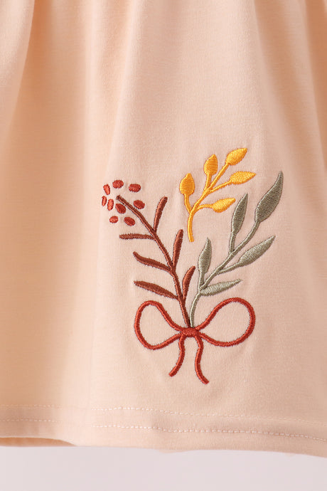 Khaki floral smocked bloomer set